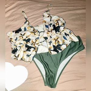 SHIEN floral tie top bikini